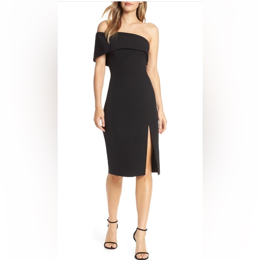 Eliza J Off the Shoulder Scuba Crepe Cocktail Dress Size 12
